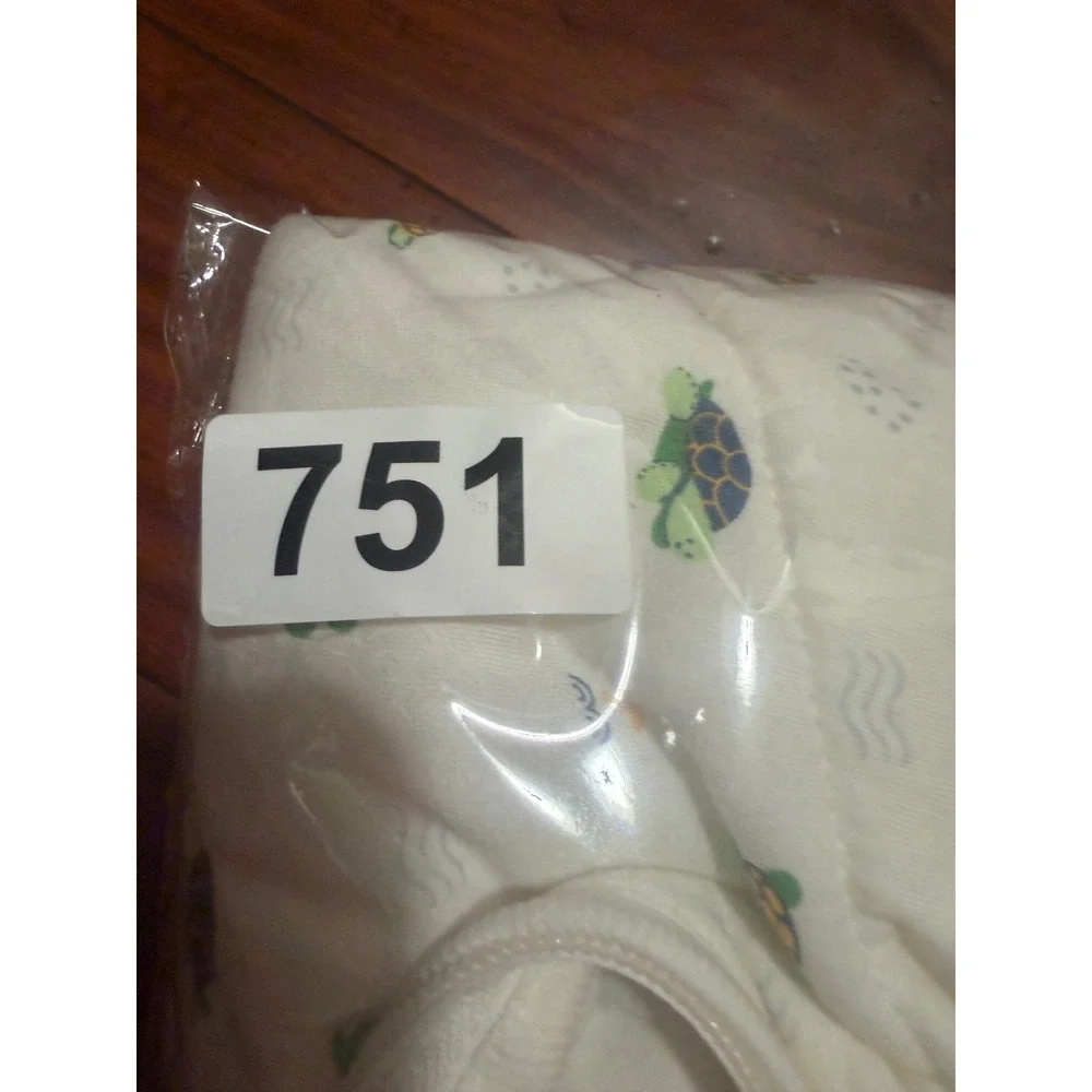 Nintara Baby Organic Cotton Sleep Sack XL 18-24M Turtle Print Quilted Cream